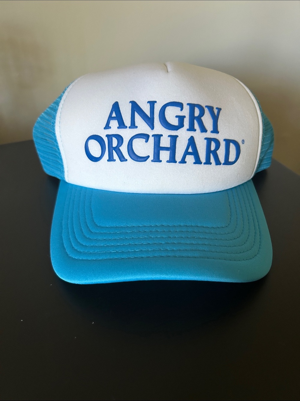 Angry Orchard Light Blue & White Trucker Hat
